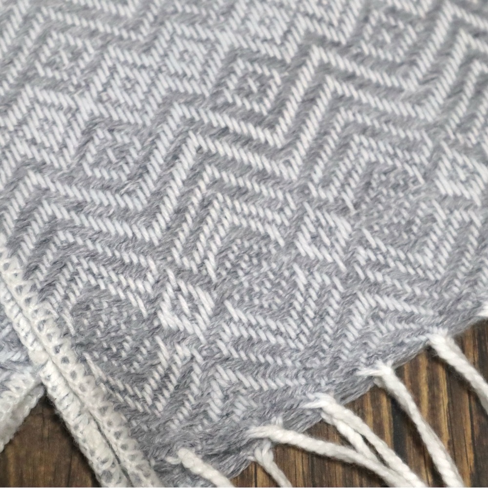 Alpaca Wool Scarf Alpaca Wool Blend‎ Gray Color Unisex - Picture 6 of 7